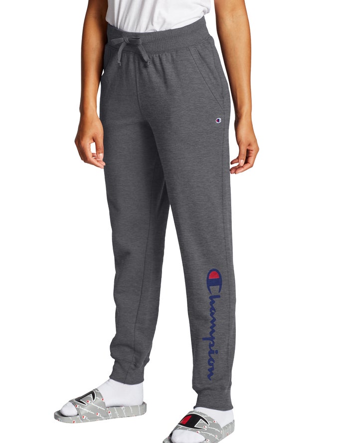 Champion Joggingbroek Dames - DonkerGrijs - Powerblend Fleece Script Logo ( 360819-LSY )